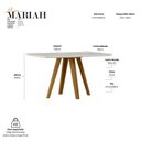 Ver imagem 3 de Mesa para Sala de Jantar Tampo com Vidro/MDF 135cm Base Madeira Maciça Mariah