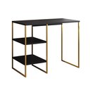 Ver imagem 2 de Aparador Adega Industrial Bourbon 95cm Bar Barzinho em Aço para Sala e Gourmet - Dourado/preto