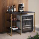 Ver imagem 1 de Aparador Adega Industrial Bourbon 95cm Bar Barzinho em Aço para Sala e Gourmet - Dourado/preto