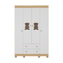 Ver imagem 4 de Guarda-roupa Infantil 122cm 4 Portas e 2 Gavetas Fofura Multimóveis Mp4483 Madeirado/branco