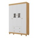 Ver imagem 2 de Guarda-roupa Infantil 122cm 4 Portas e 2 Gavetas Fofura Multimóveis Mp4483 Madeirado/branco