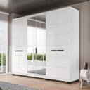 Ver imagem 1 de Roupeiro Lisboa 6 Portas com Espelho 4 Gavetas 242x214cm Branco 240855