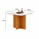 Ver imagem 3 de Mesa de Jantar Quadrada de Vidro 4 Lugares 90cm sem Cadeiras Helô Poliman Móveis