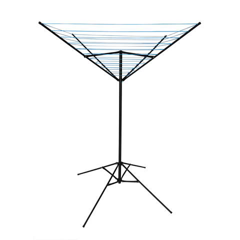 Varal de Chão Aço Carbono Retrátil Giratório Reforçado 11 Cordas Durável Preto Varal Sul