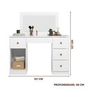 Ver imagem 2 de Penteadeira Camarim com Espelho Branco Sonhos Moval