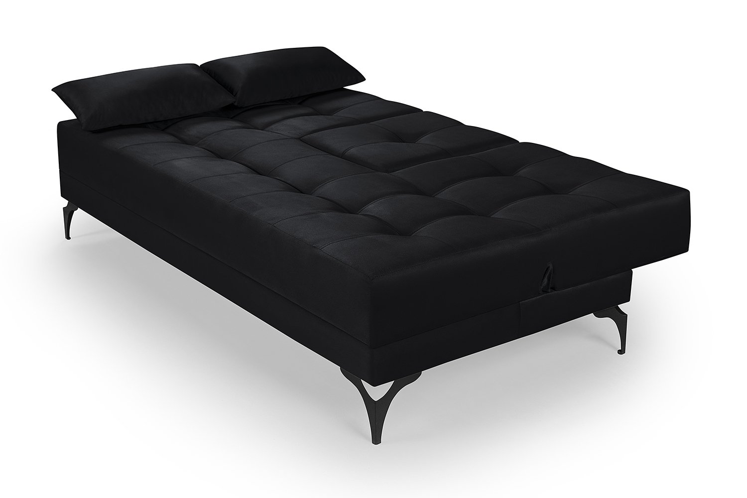 Sofá Cama Solteiro Colorado Reclinável 3 Posições em Suede: Preto - 6