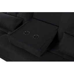 Sofá Cama Solteiro Colorado Reclinável 3 Posições em Suede: Preto - 4