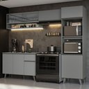 Ver imagem 1 de Armário De Cozinha Completa 260cm Cinza Nice Madesa 08 Cinza