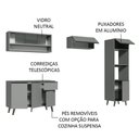 Ver mais imagens de Armário De Cozinha Completa 260cm Cinza Nice Madesa 08 Cinza