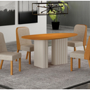 Ver imagem 1 de Mesa Isis Tampo Orgânico Mdf 1,35m S/vidro 4 Cadeiras Leifer
