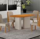 Ver imagem 1 de Mesa Isis Tampo Orgânico Mdf 1,35m S/vidro 4 Cadeiras Leifer