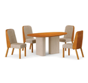 Ver imagem 2 de Mesa Isis Tampo Orgânico Mdf 1,35m S/vidro 4 Cadeiras Leifer