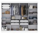 Ver imagem 3 de Guarda-roupa Casal 8 Portas 4 Gavetas Paris Branco