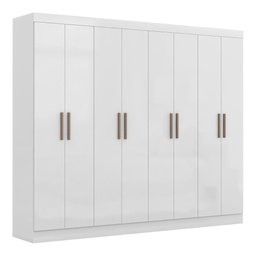 Guarda-roupa Casal 8 Portas 4 Gavetas Paris Branco - 1