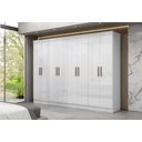 Ver imagem 4 de Guarda-roupa Casal 8 Portas 4 Gavetas Paris Branco