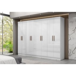 Guarda-roupa Casal 8 Portas 4 Gavetas Paris Branco - 4