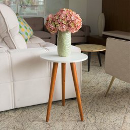 Mesinha Lateral Redonda de Apoio Decorativa para Sala - 5