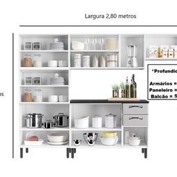 Cozinha Compacta em Aço 4 Peças 14 Portas 2 Gavetas Paneleiro Duplo em Aço New Premium Itatiaia - 4