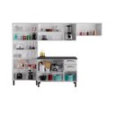 Ver imagem 5 de Cozinha Completa Modulada em Aço 4 Peças com Paneleiro e Balcão com Tampo New Premium Itatiaia Branco