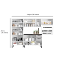 Ver imagem 4 de Cozinha Modulada Compacta em Aço 4 Peças 14 Portas 2 Gavetas Paneleiro Duplo New Premium Itatiaia 