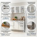Ver imagem 6 de Cozinha Completa Modulada em Aço 4 Peças com Paneleiro e Balcão com Tampo New Premium Itatiaia Branco