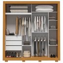 Ver imagem 3 de Guarda-Roupa Casal Nicole 2 Portas 3 Gavetas 100% MDF Cinamomo/Off White - ACP Móveis