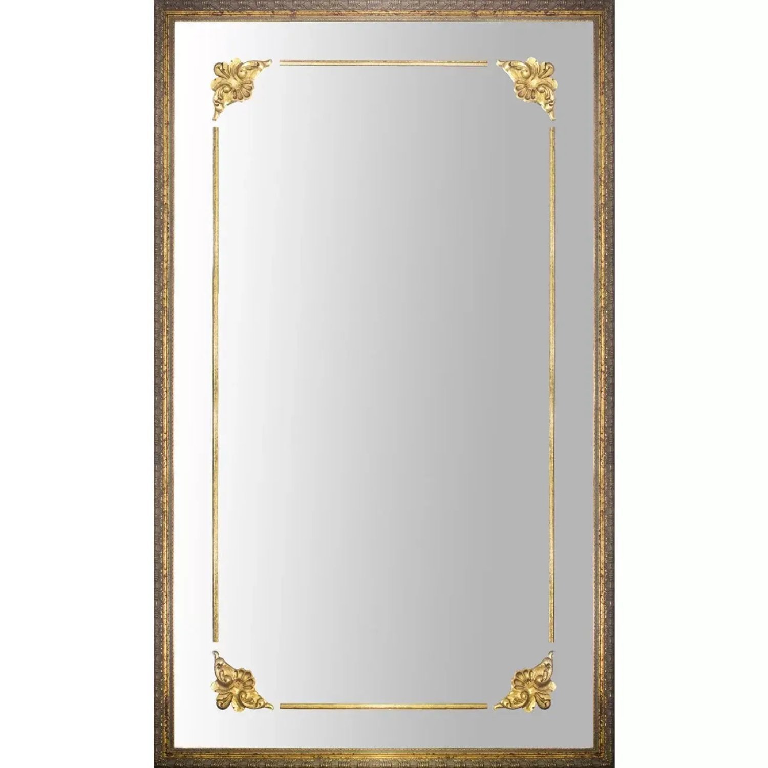 Espelho de Chão com Moldura e Apliques 130x210cm Decore Pronto - 3
