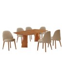 Ver imagem 2 de Conjunto de Mesa de Jantar Bia Tampo 180cm Barril Laminado e 6 Cadeiras Ester Marrom/Bege/Cinamomo