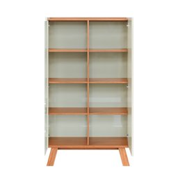 Cristaleira 100% Mdf 2 Portas Lisboa Off White/freijó - Dalla Costa - 3