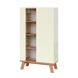 Cristaleira 100% Mdf 2 Portas Lisboa Off White/freijó - Dalla Costa - 2
