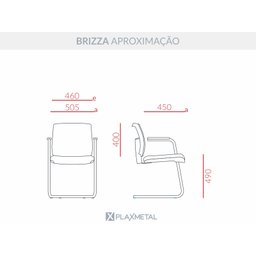 Cadeira Escritório Aproximação Fixa Brizza Plaxmetal Estrutura S Preta Assento Poliéster Vermelho En - 4