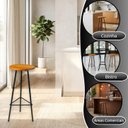 Ver imagem 5 de Kit 3 Banquetas Retro Ferro Industrial Assento Madeira 70cm Cor:Peroba