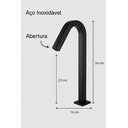 Ver imagem 3 de Kit Metais: Torneira Alta Inox Premium Válvula Click e Sifão:preto