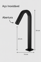 Ver imagem 3 de Kit Metais: Torneira Alta Inox Premium Válvula Click e Sifão:preto