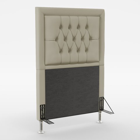 Cabeceira Antares 90 Para Cama de Solteiro Couro Artificial Bege Aradecor