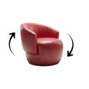 Ver imagem 3 de Poltrona Giratória Decorativa Sala Estar Orgânica Beatriz Corino Vermelho - Montanaris Decor