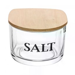 Saleiro de Vidro com Tampa de Bambu Basic Wolff - 1 Saleiro de Vidro com Tampa de Bambu Basic Wolff - 1