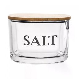 Saleiro de Vidro com Tampa de Bambu Basic Wolff - 2 Saleiro de Vidro com Tampa de Bambu Basic Wolff - 2