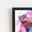 Ver imagem 2 de Quadro Cachorro Schnauzer Aquarela Tinta Moldura 30x40cm