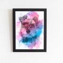 Ver imagem 1 de Quadro Cachorro Schnauzer Aquarela Tinta Moldura 30x40cm