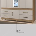 Ver mais imagens de Guarda Roupa Casal 6 Portas com Espelho e 4 Gavetas Ubatuba - Amêndola Touch/off White