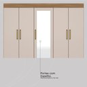 Ver imagem 7 de Guarda Roupa Casal 6 Portas com Espelho e 4 Gavetas Ubatuba - Amêndola Touch/off White