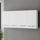 Ver imagem 2 de Armário Aéreo Cozinha Marah 118cm 04 Portas Branco - Desk Design