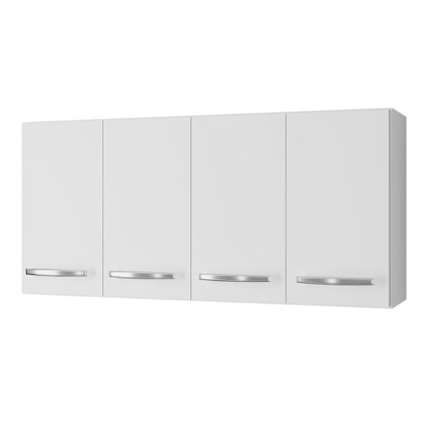 Armário Aéreo Cozinha Marah 118cm 04 Portas Branco - Desk Design