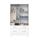 Ver imagem 3 de Guarda Roupa Roupeiro Solteiro Marel BE25 Briz 2 Portas de Correr 4 Gavetas Branco Henn