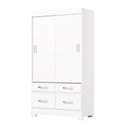 Ver imagem 4 de Guarda Roupa Roupeiro Solteiro Marel BE25 Briz 2 Portas de Correr 4 Gavetas Branco Henn