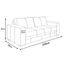 Ver imagem 4 de Sofá Decorativo Sala de Estar Champions 3 Lugares 200cm Couro Conhaque - Mozzelar