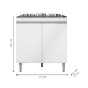 Ver imagem 4 de Balcão de Cozinha para Cooktop Andréia Bc 1858 2 Portas 79cm Branco AJL Móveis