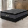Cama Box Preta + Colchão Super Queen Size Suport Gel Molas Ensacadas Euro Pillow 178x198x75cm - - 1