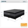 Cama Box Preta + Colchão Super Queen Size Suport Gel Molas Ensacadas Euro Pillow 178x198x75cm - - 3